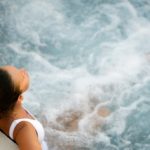attractive woman relaxing in a whirlpool jacuzzi