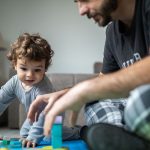 Family spending funny time together at home