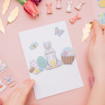 Process of making Easter Card with kids